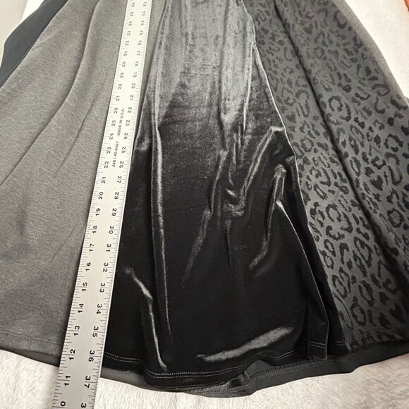 Alembika Womens Mixed Media Maxi Skirt Size 2 Black Gray Art To Wear Stretch - Picture 7 of 7